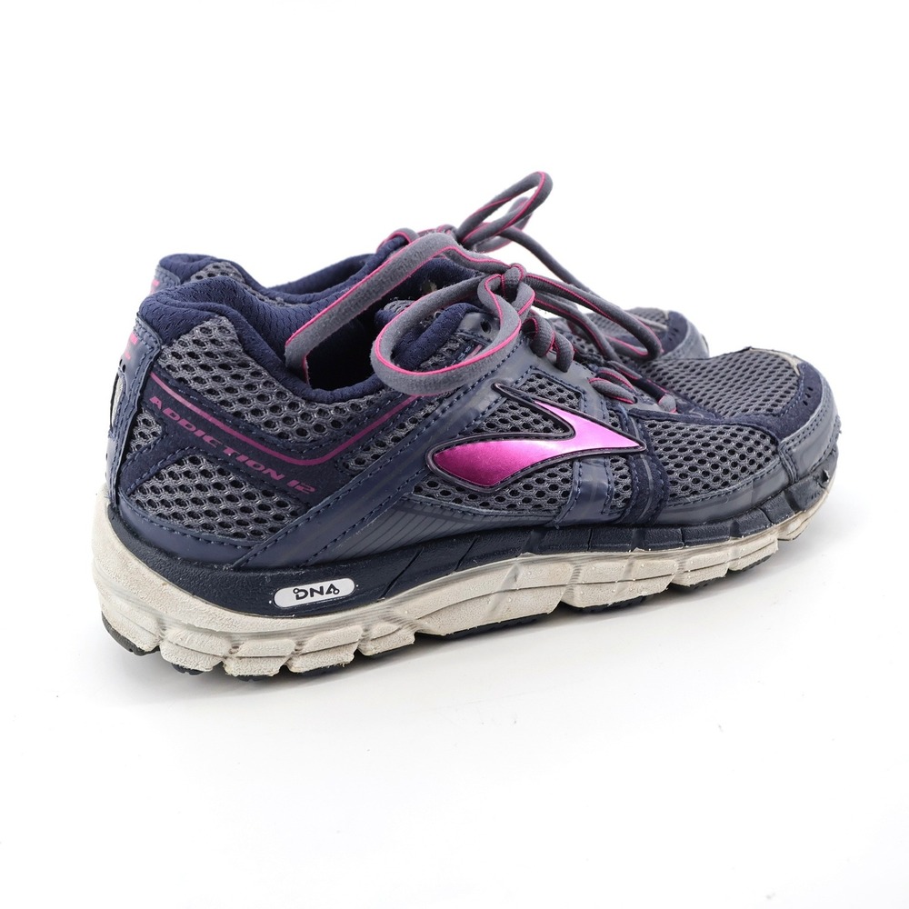 Brooks Addiction 12 Support Running Shoes Navy Pink Women 6.5 Wide